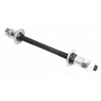 Ось задняя MTB 3/8 x185 с подшипниками, конуса с пыльниками, на гайках SF-AX03R цв.черная